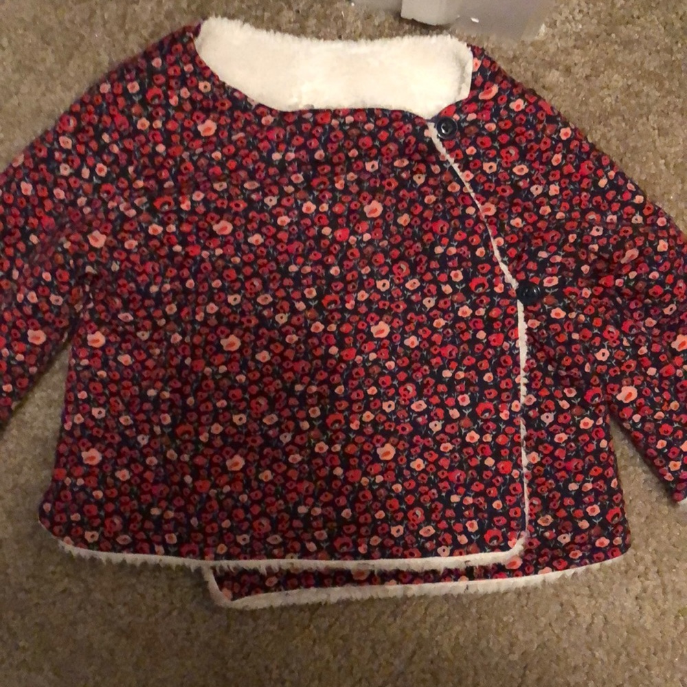 Sweet little flower Sherpa coat